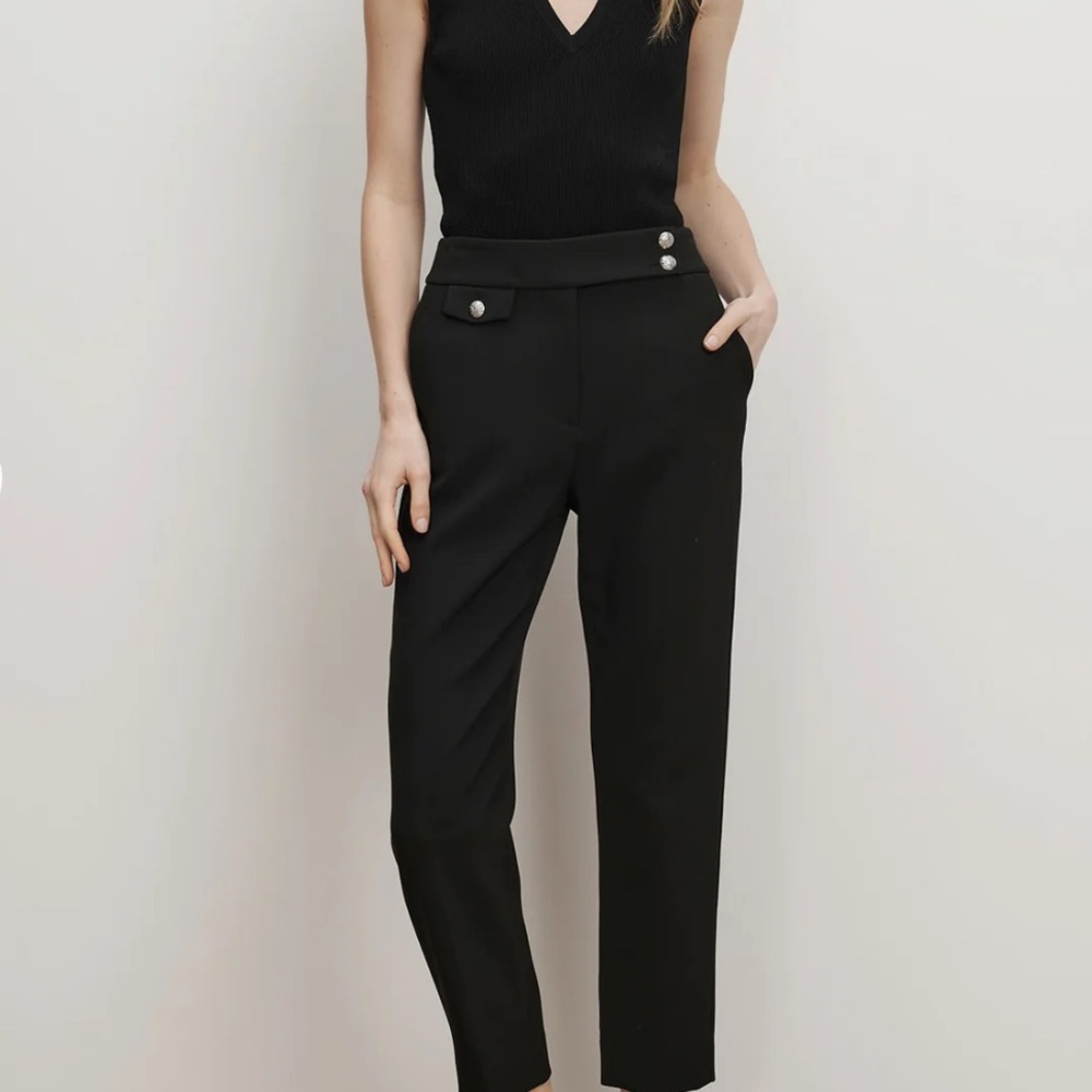 Veronica Beard Renzo Pant in Black/Silver